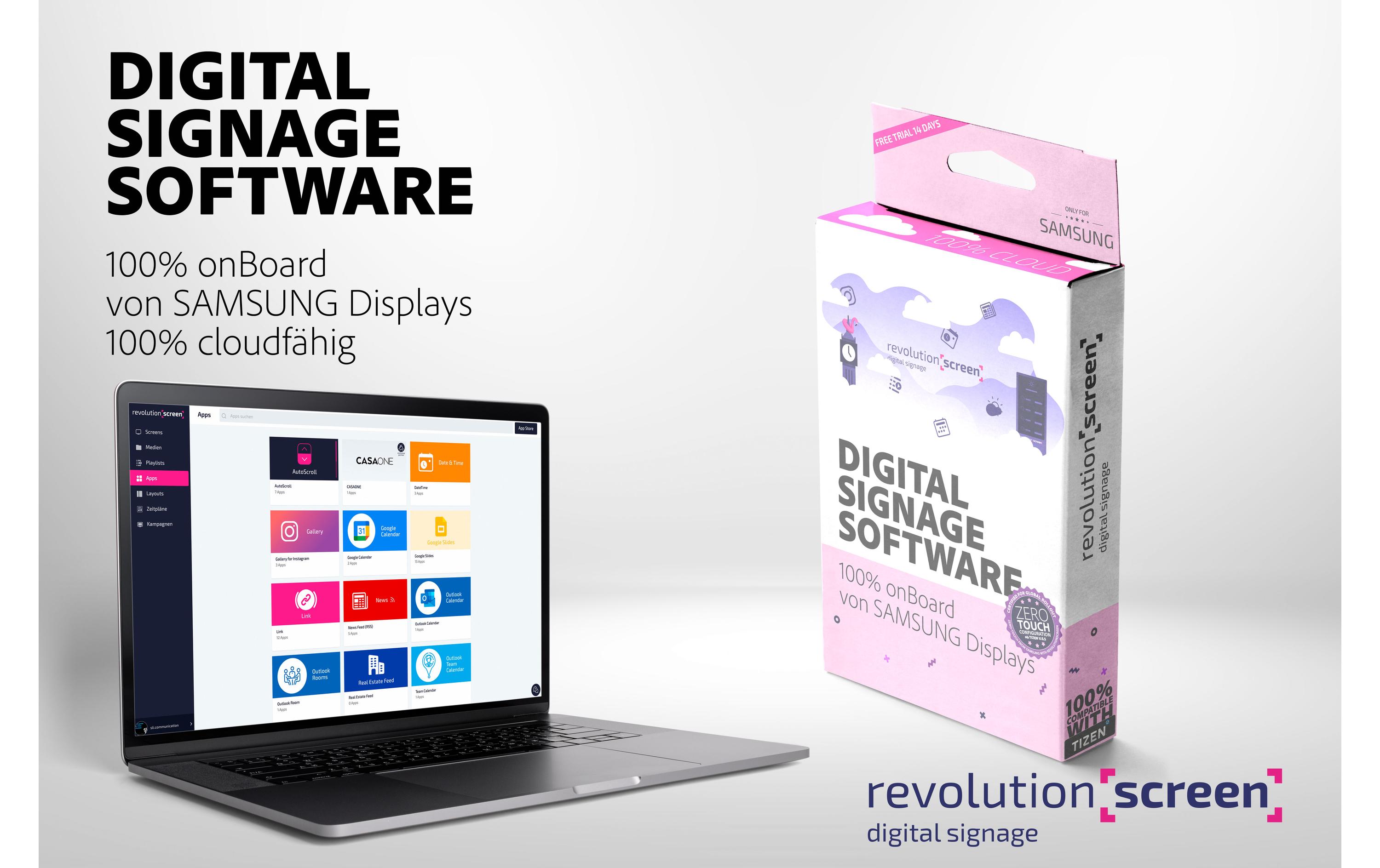 revolutionSCREEN Digital Signage Software revolutionScreen Basic 1 Jahr