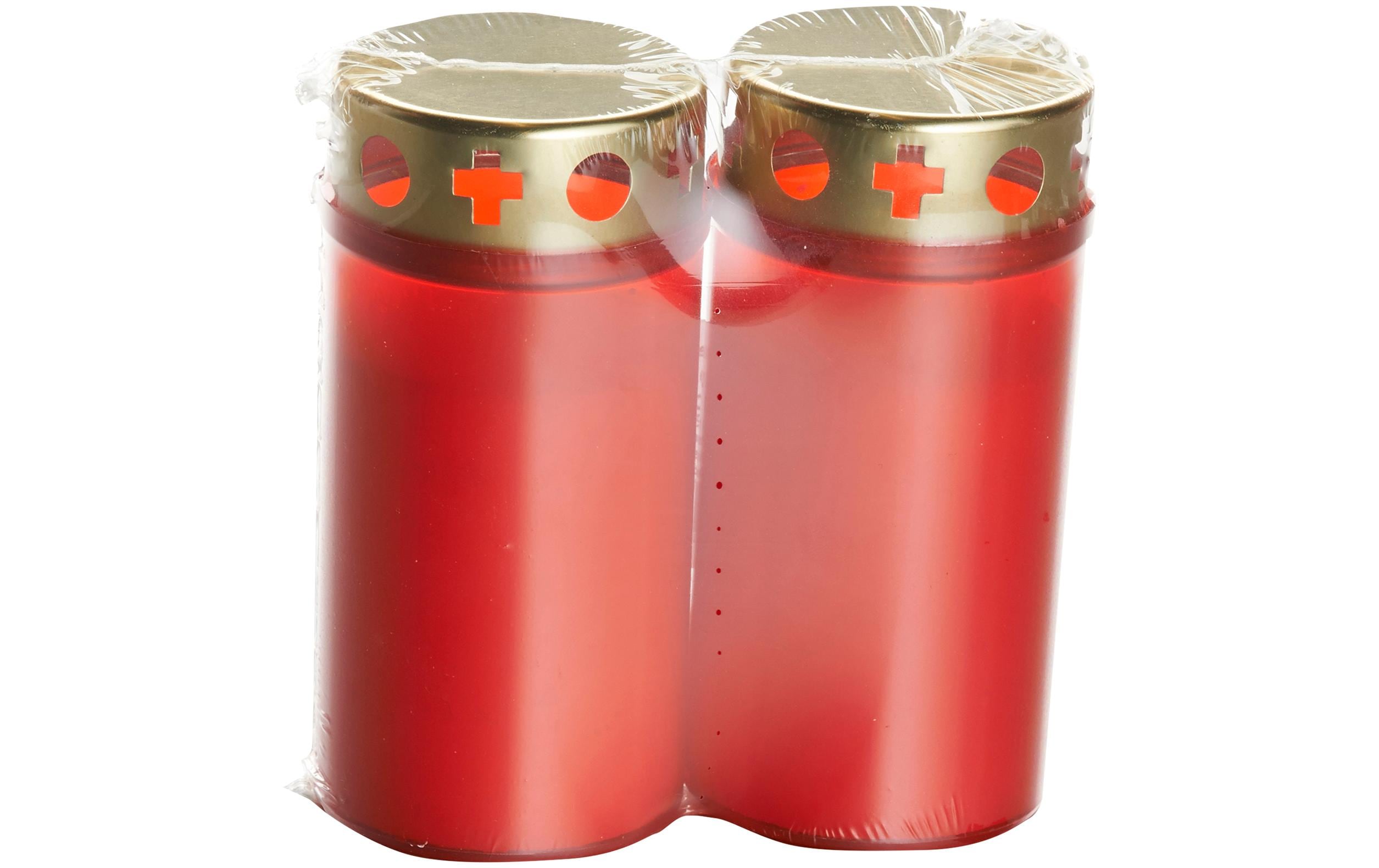 balthasar Grabkerze mit Deckel 2 Stück, Rot