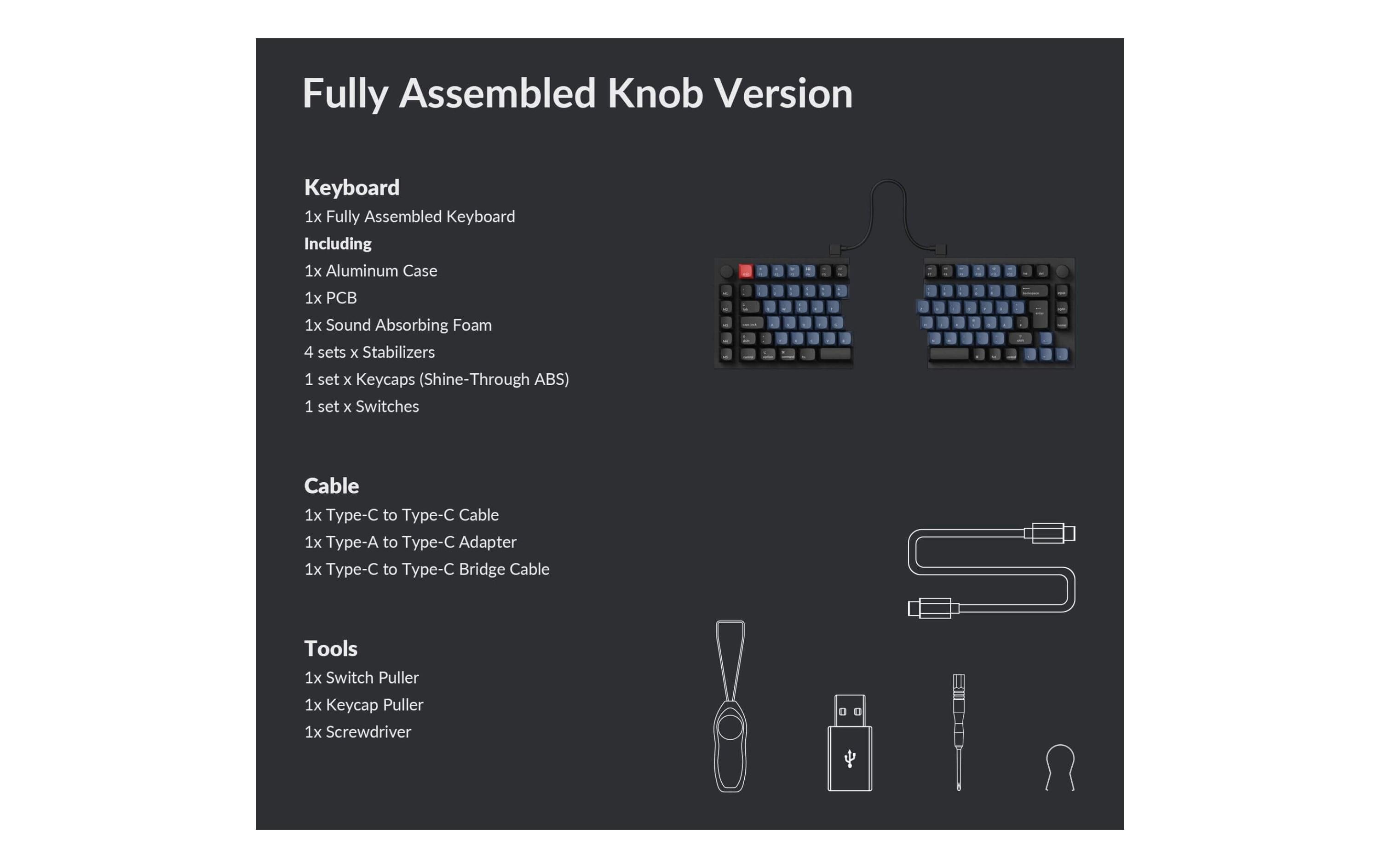 Keychron Gaming-Tastatur Q11 Black QMK Red Switch