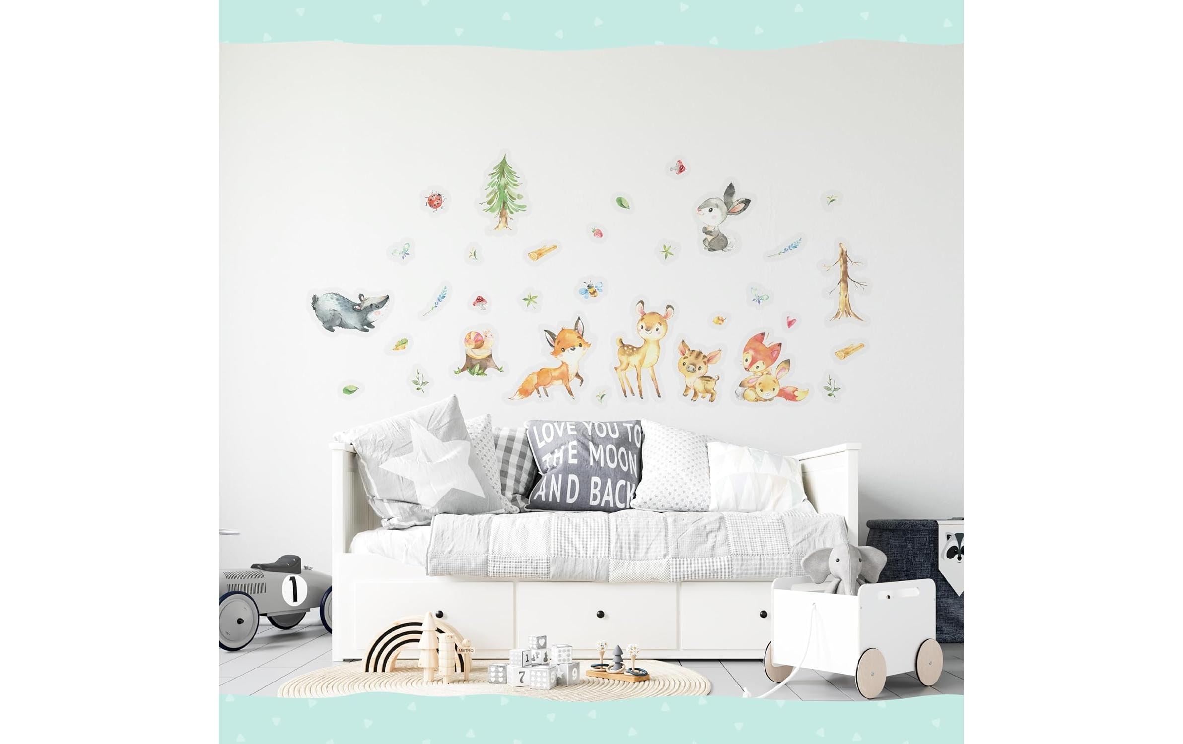 Papierdrachen Wandtattoo-Set Waldtiere