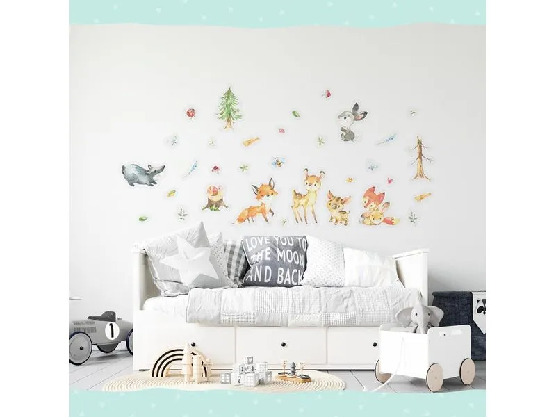 Papierdrachen Wandtattoo-Set Waldtiere