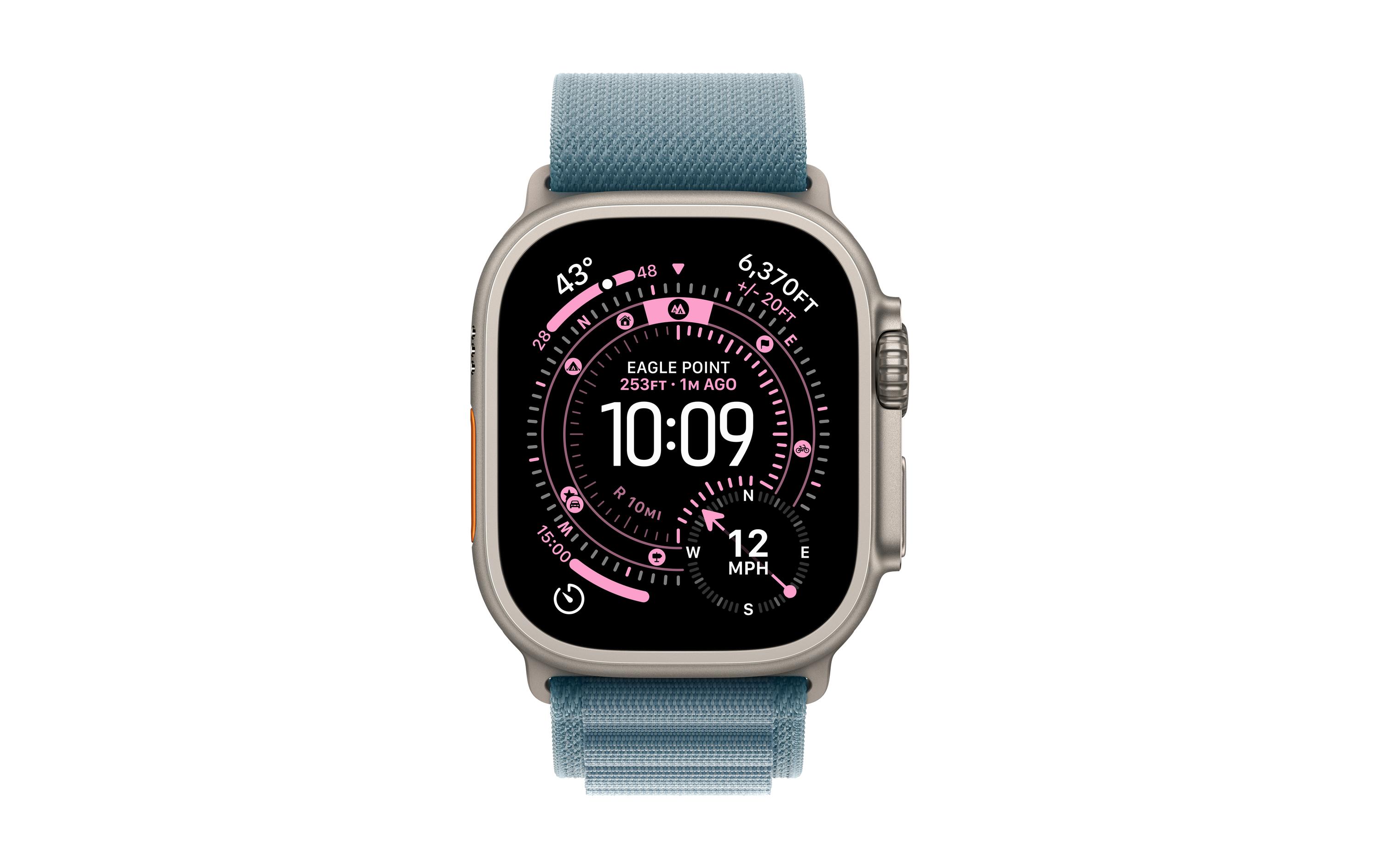 Apple Alpine Loop 49 mm Light Blue Natural Titanium Large