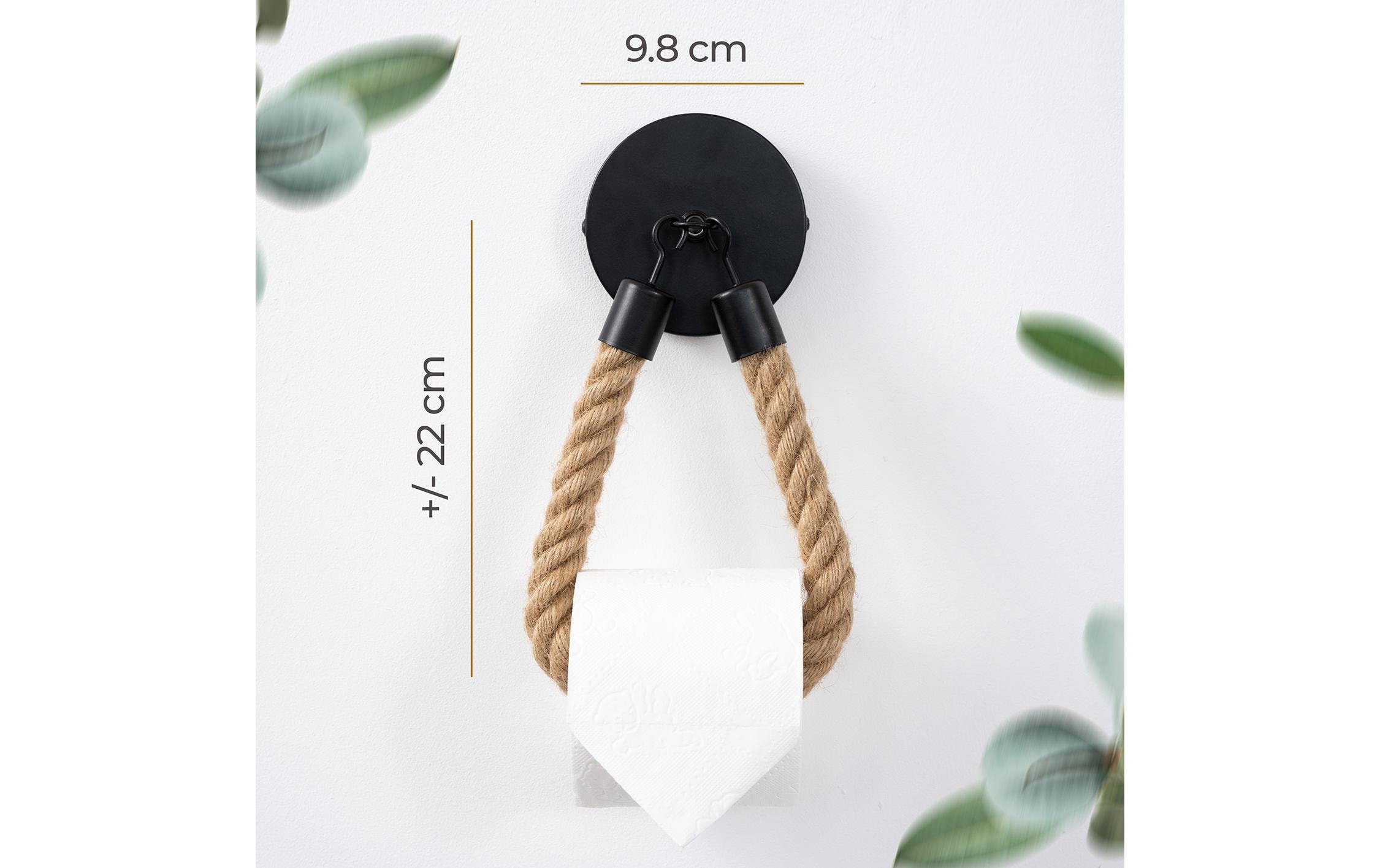 Hennez Toilettenpapierhalter Nature/Schwarz