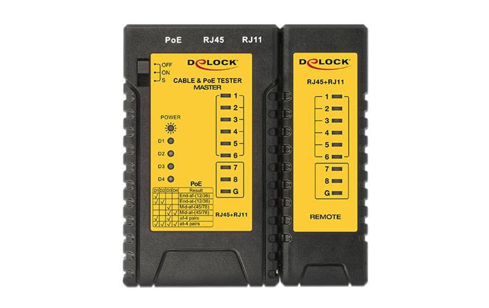 Delock LAN-Tester Master PoE/RJ11/RJ45 Delock LAN-Tester Master PoE/RJ11/RJ45