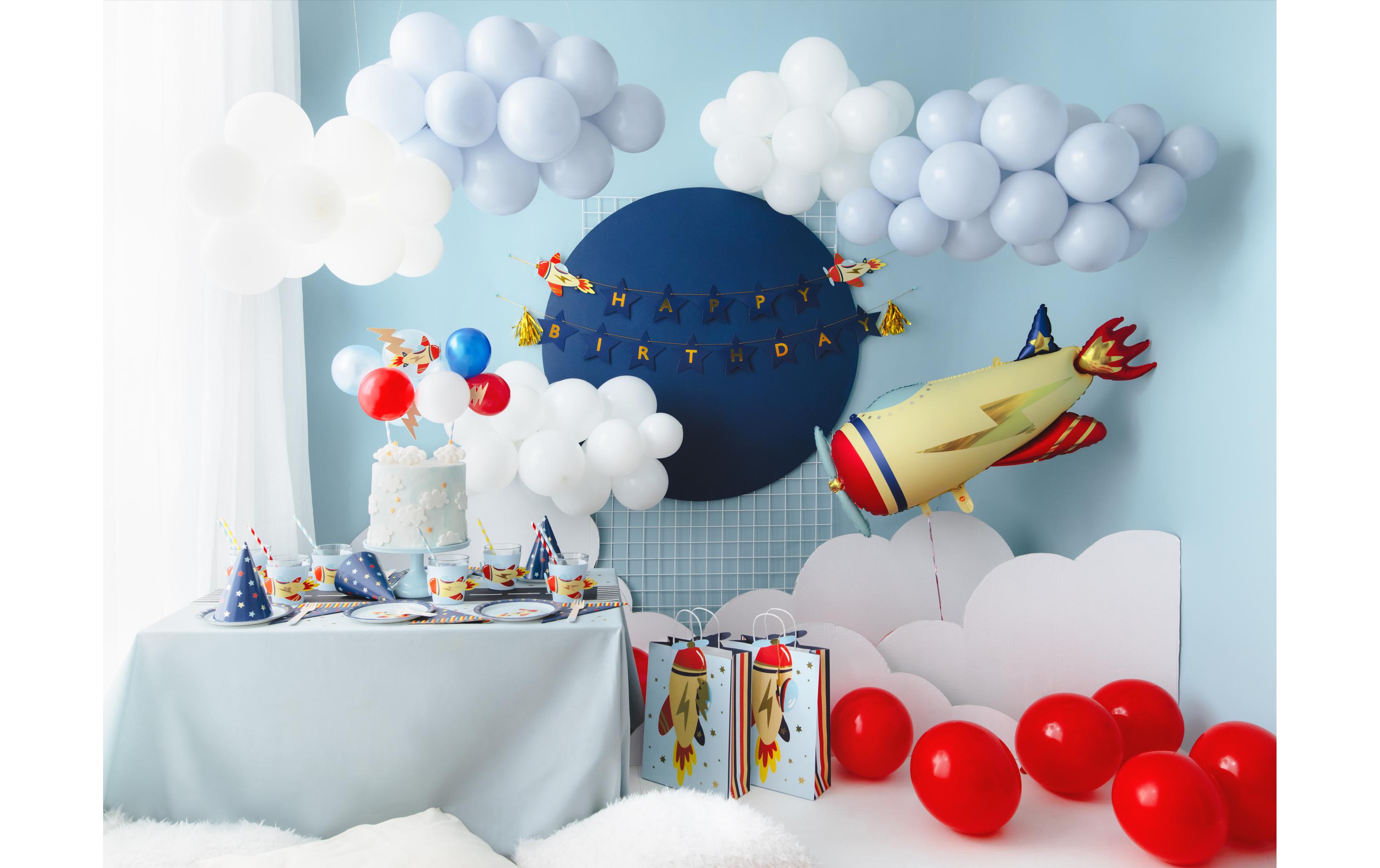 Partydeco Glasmarkierer Flugzeug Mehrfarbig