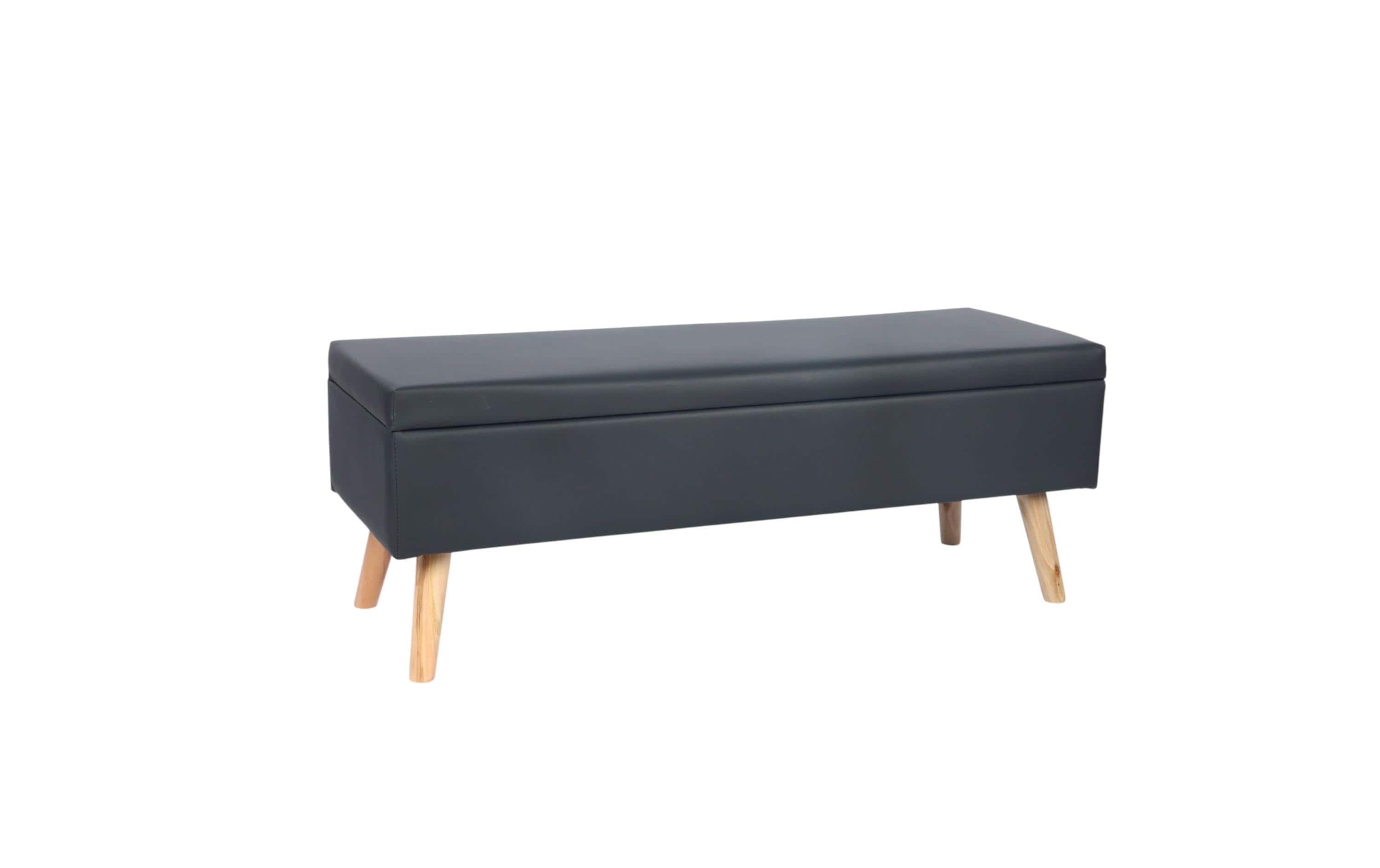 relaxdays Sitzbank mit Stauraum 110 x 40 cm, Grau