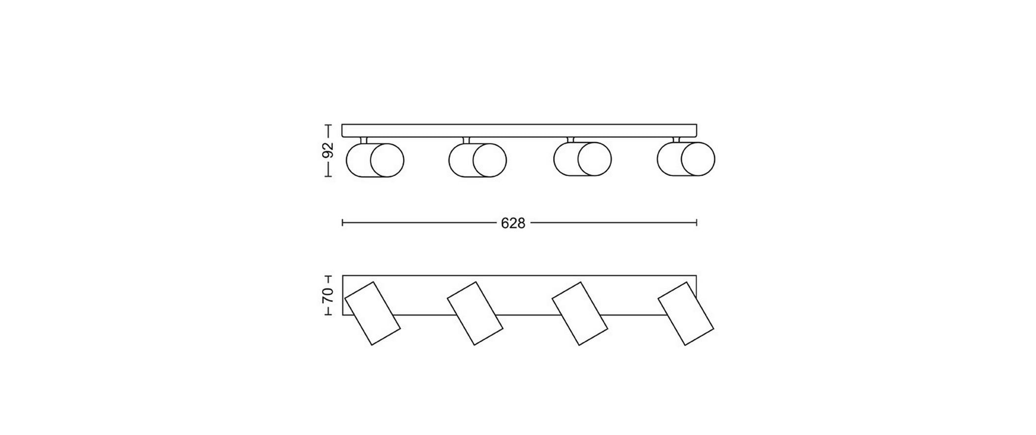 Philips Aufbauspot MyLiving Kosipo, 4 x 5.5W, GU10, Weiss