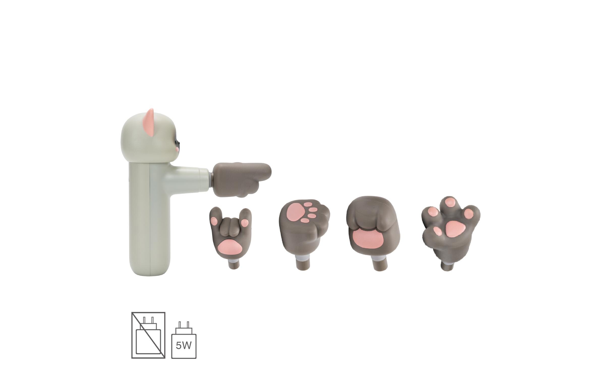 Acecool Handmassagegerät Katze, Hellgrau