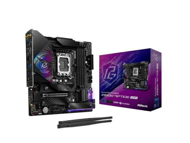 ASRock Mainboard Phantom Gaming Z890M Riptide WiFi ASRock Mainboard Phantom Gaming Z890M Riptide WiFi