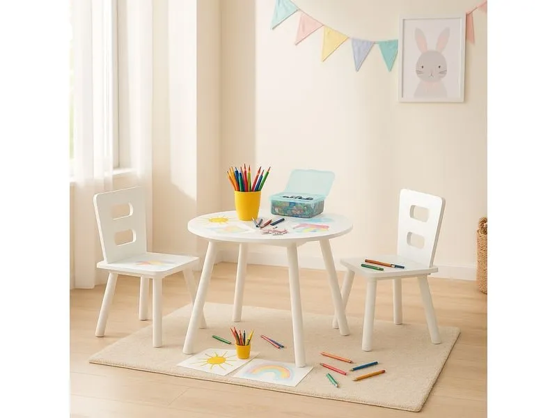 relaxdays Kindersitzgruppe mit Stauraum Weiss relaxdays Kindersitzgruppe mit Stauraum Weiss