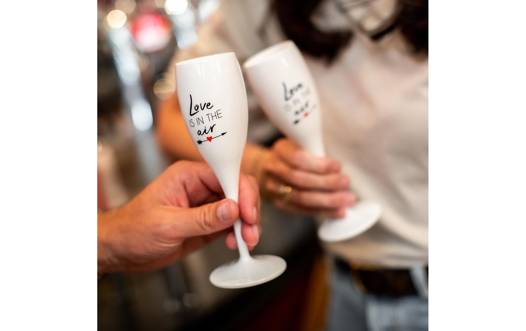 Koziol Sektglas Superglas Love is in the air 100 ml, 1 Stück, Weiss