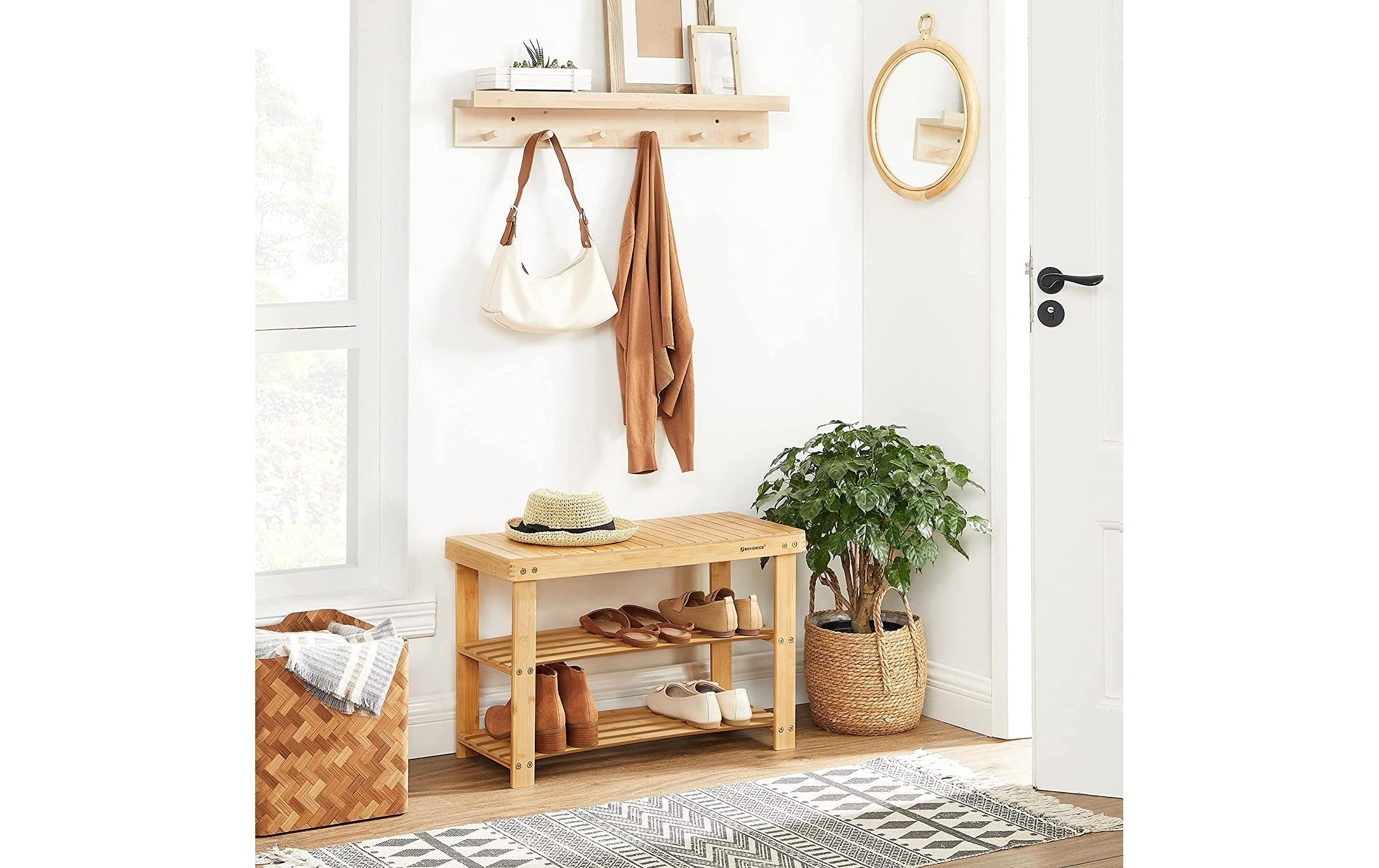 Songmics Schuhregal aus Bambus, Nature