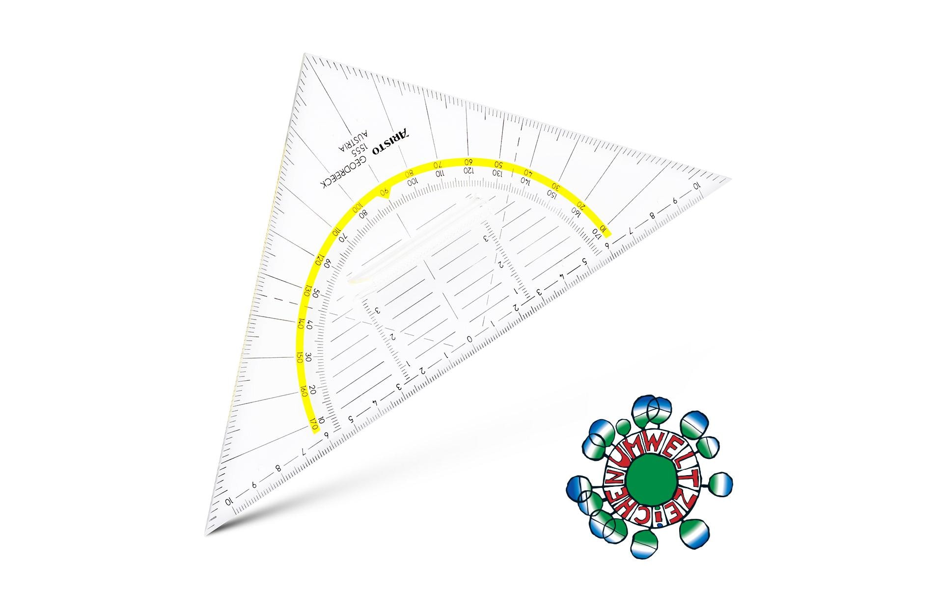 Aristo Geodreieck 22.5 cm mit Facette und Tuschnoppen