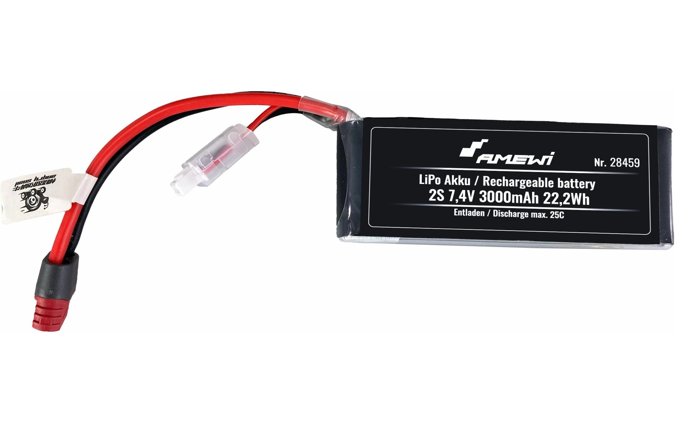 Amewi RC-Akku LiPo 3000 mAh 7.4 V 25C Deans Amewi RC-Akku LiPo 3000 mAh 7.4 V 25C Deans