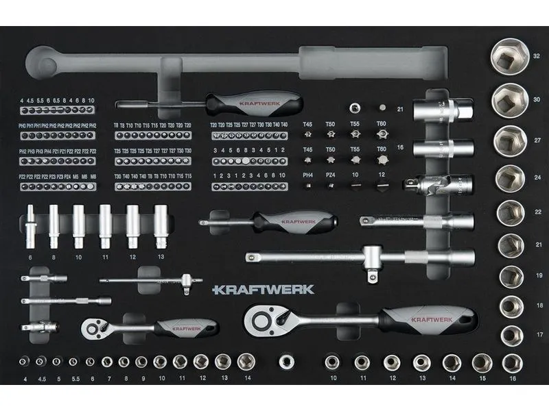 Kraftwerk Steckschlüssel-Einlage 1/4 1/2 164-teilig Kraftwerk Steckschlüssel-Einlage 1/4 1/2 164-teilig