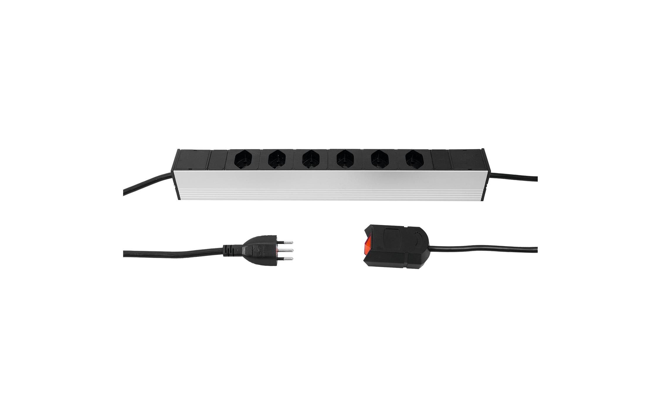 STEFFEN 19 Steckdosenleiste 6x T13, Silber STEFFEN 19 Steckdosenleiste 6x T13, Silber