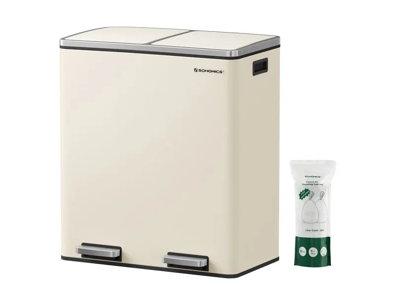 Songmics Abfalleimer 60 l, Edelweiss