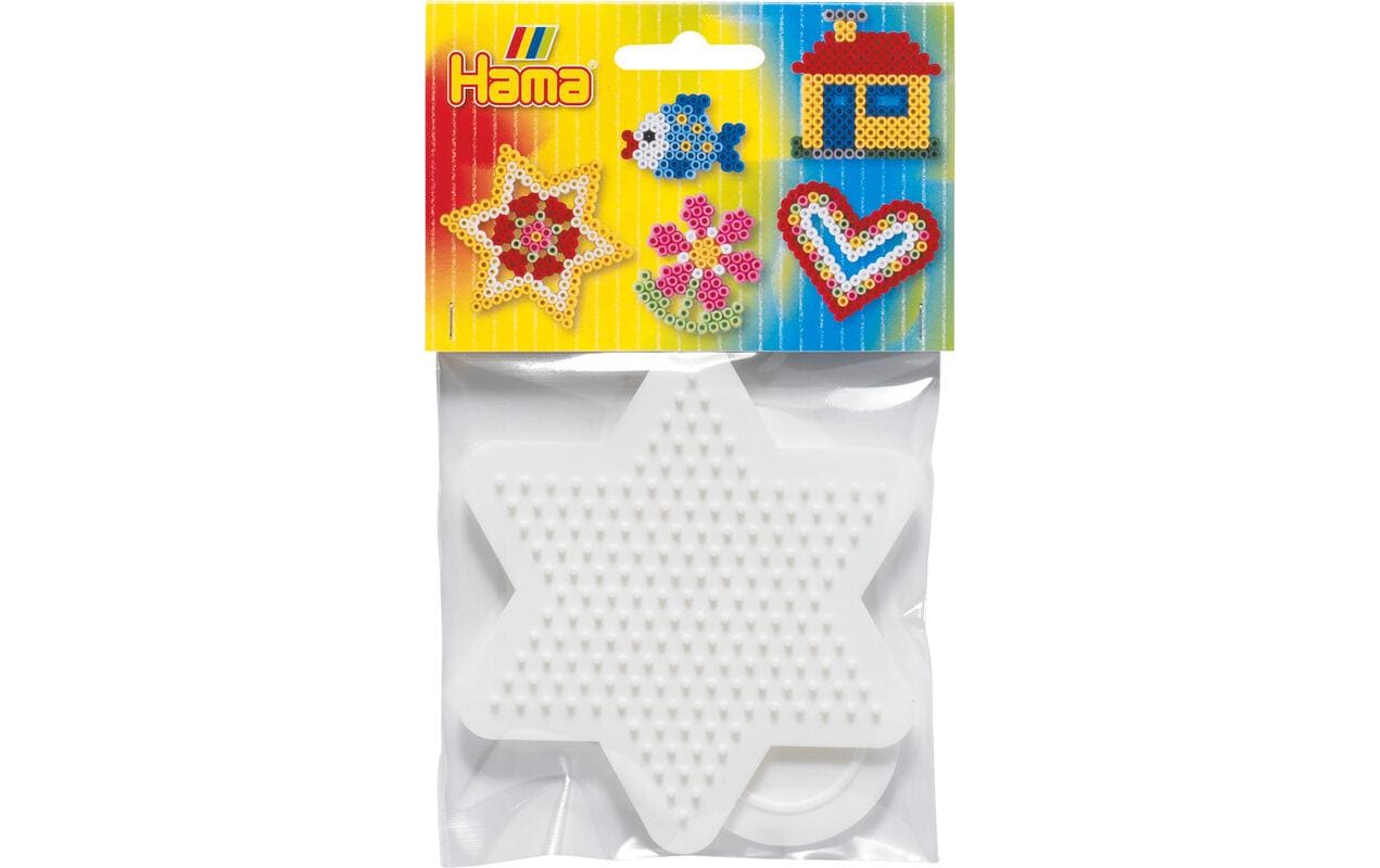 Hama Bügelperlen Platten Stern 2 Stück Weiss