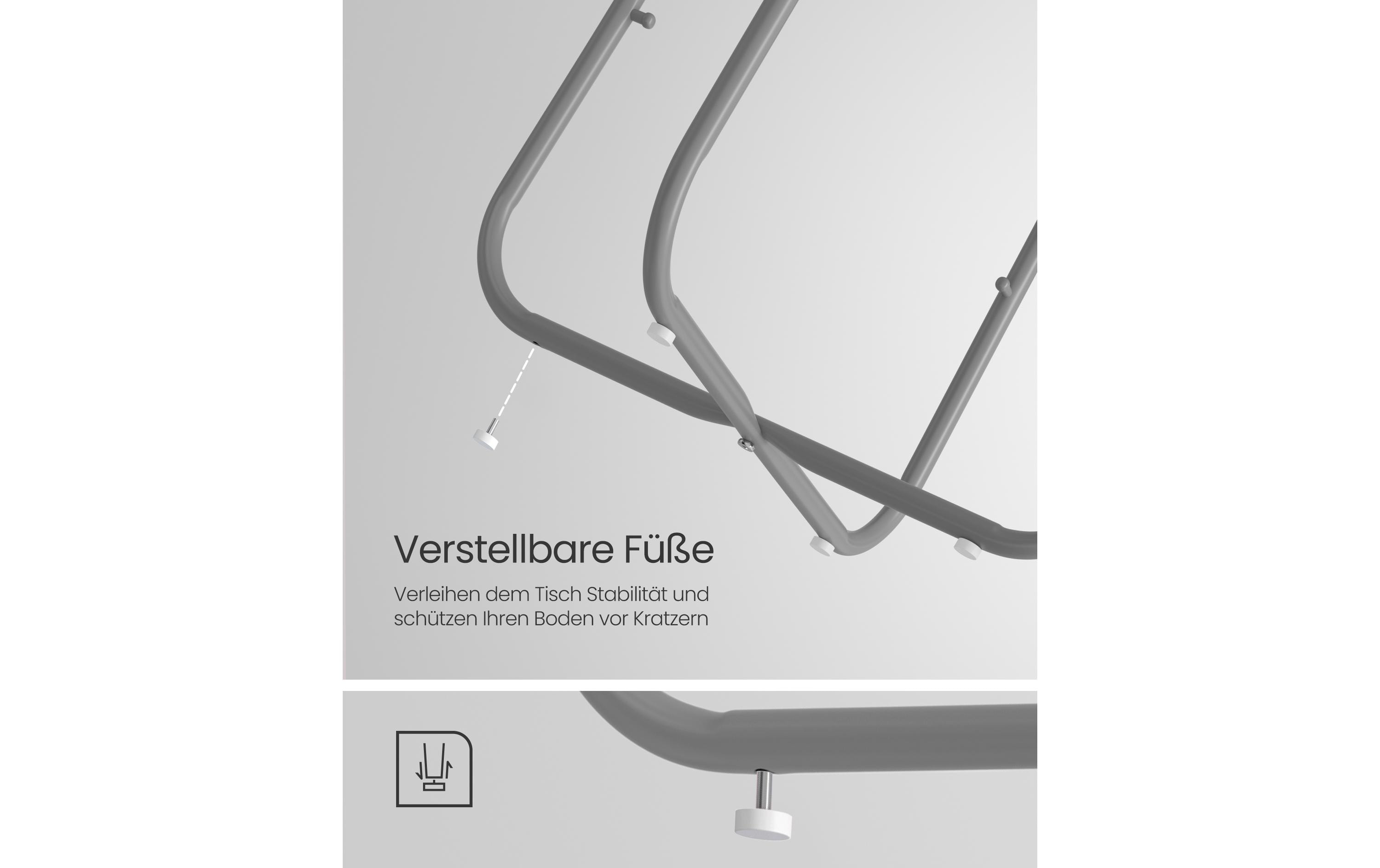 VASAGLE Beistelltisch 45 x 51 cm, Grau / Beige