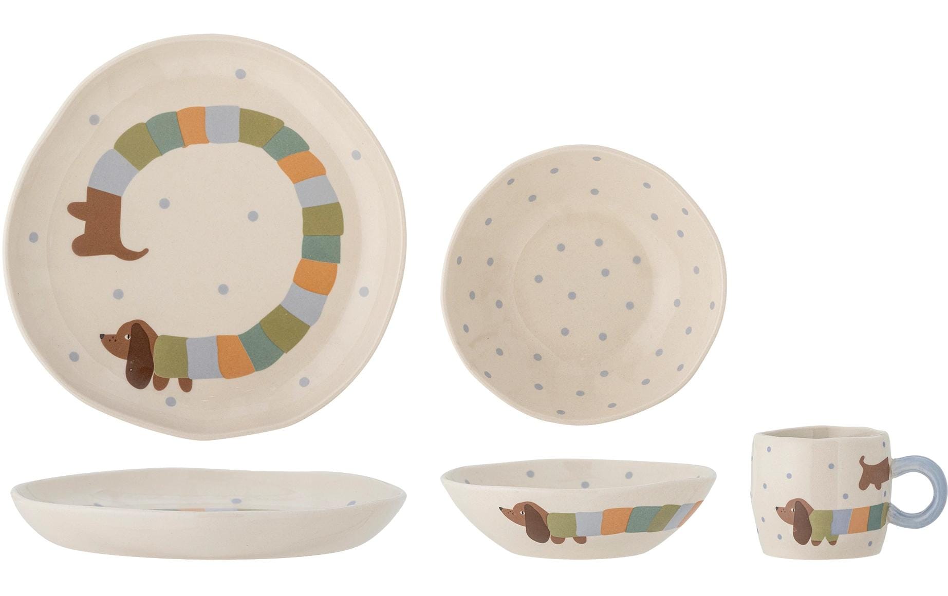 Bloomingville Kindergeschirrset Charlie Blue, Steingut Bloomingville Kindergeschirrset Charlie Blue, Steingut