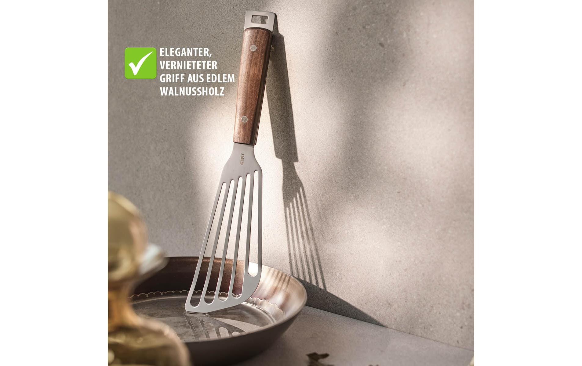 GEFU Pfannenwender Madero 31.8 cm, Silber/Braun