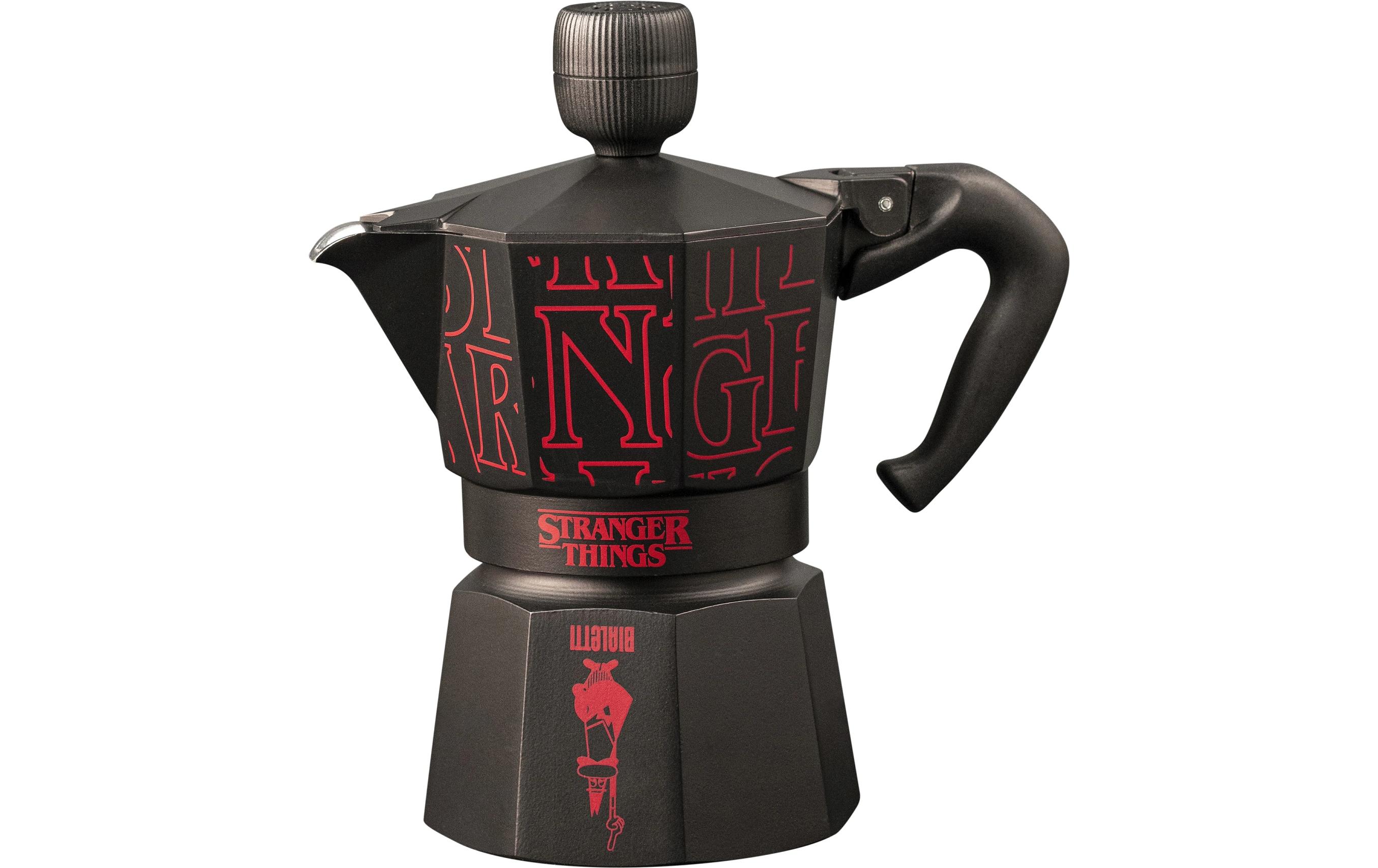 Bialetti Espressokanne Stranger Things, 3 Tassen, Schwarz / Rot