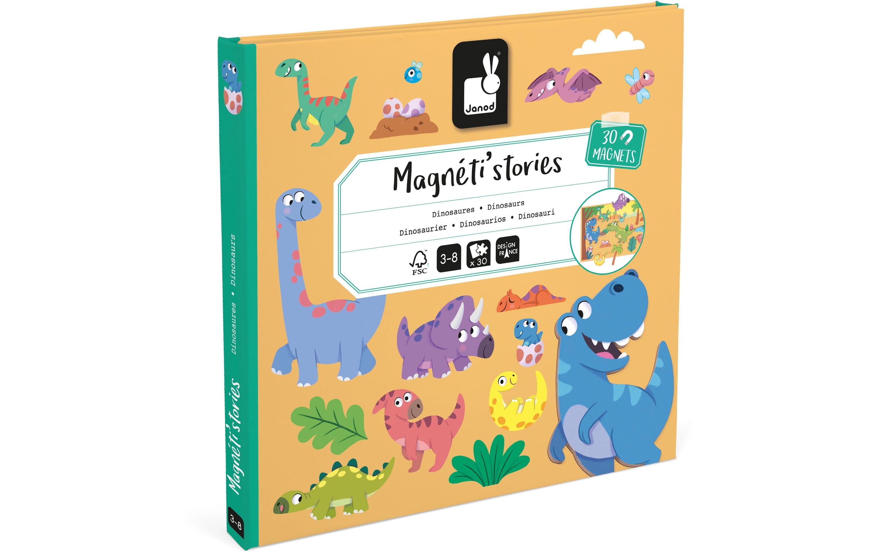 Janod Beschäftigungsspielzeug Magnetistories Dinosaurier