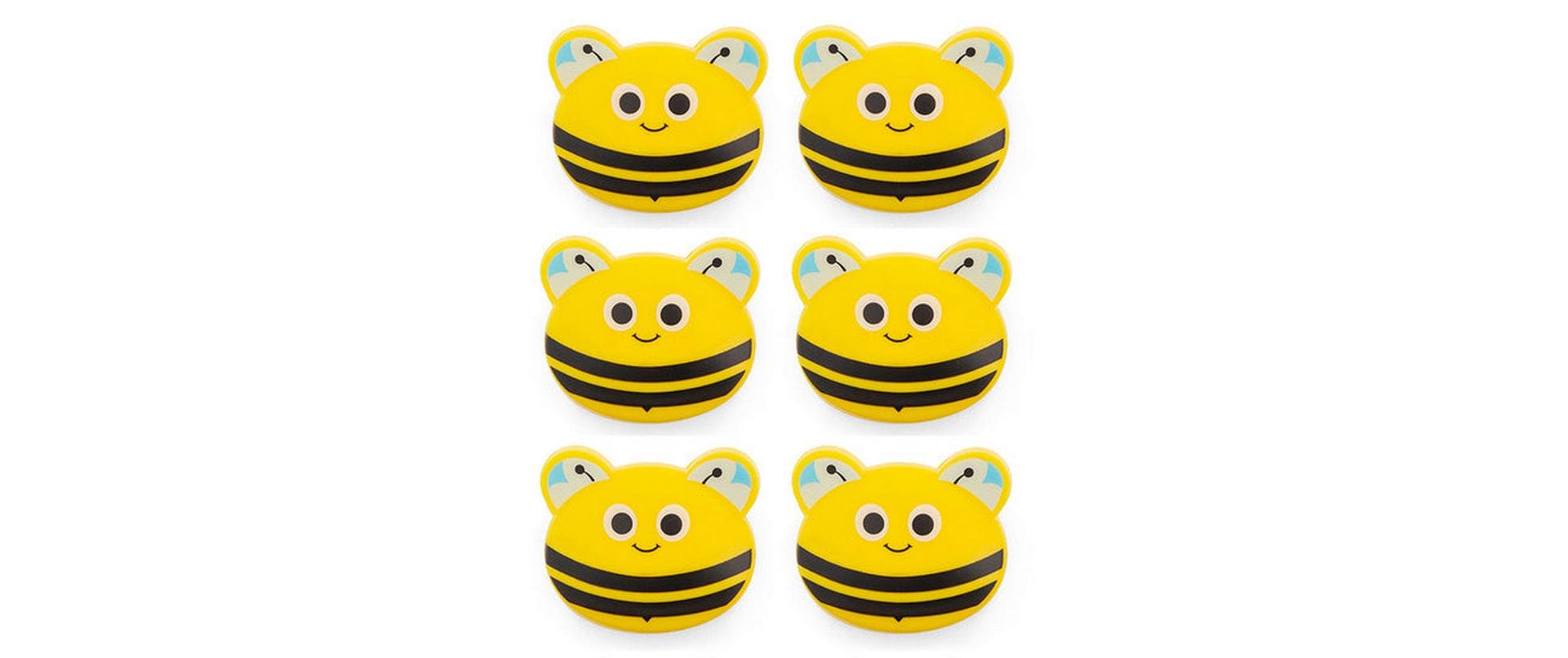 Kikkerland Verschlussclip Biene 6 Stück, Gelb/Schwarz