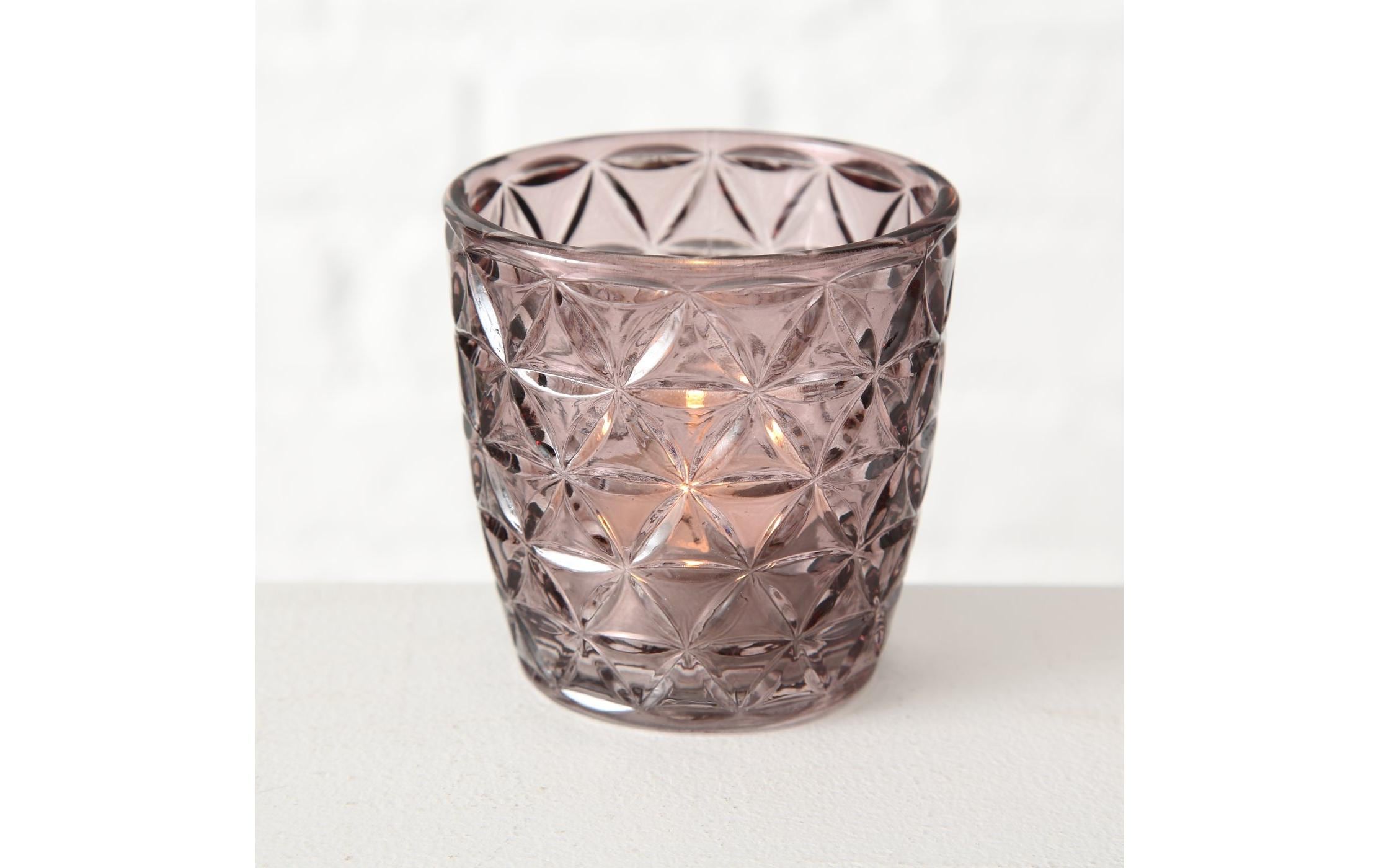 Boltze Windlicht Marilu 4 Stück, 7.5 cm, Rosa