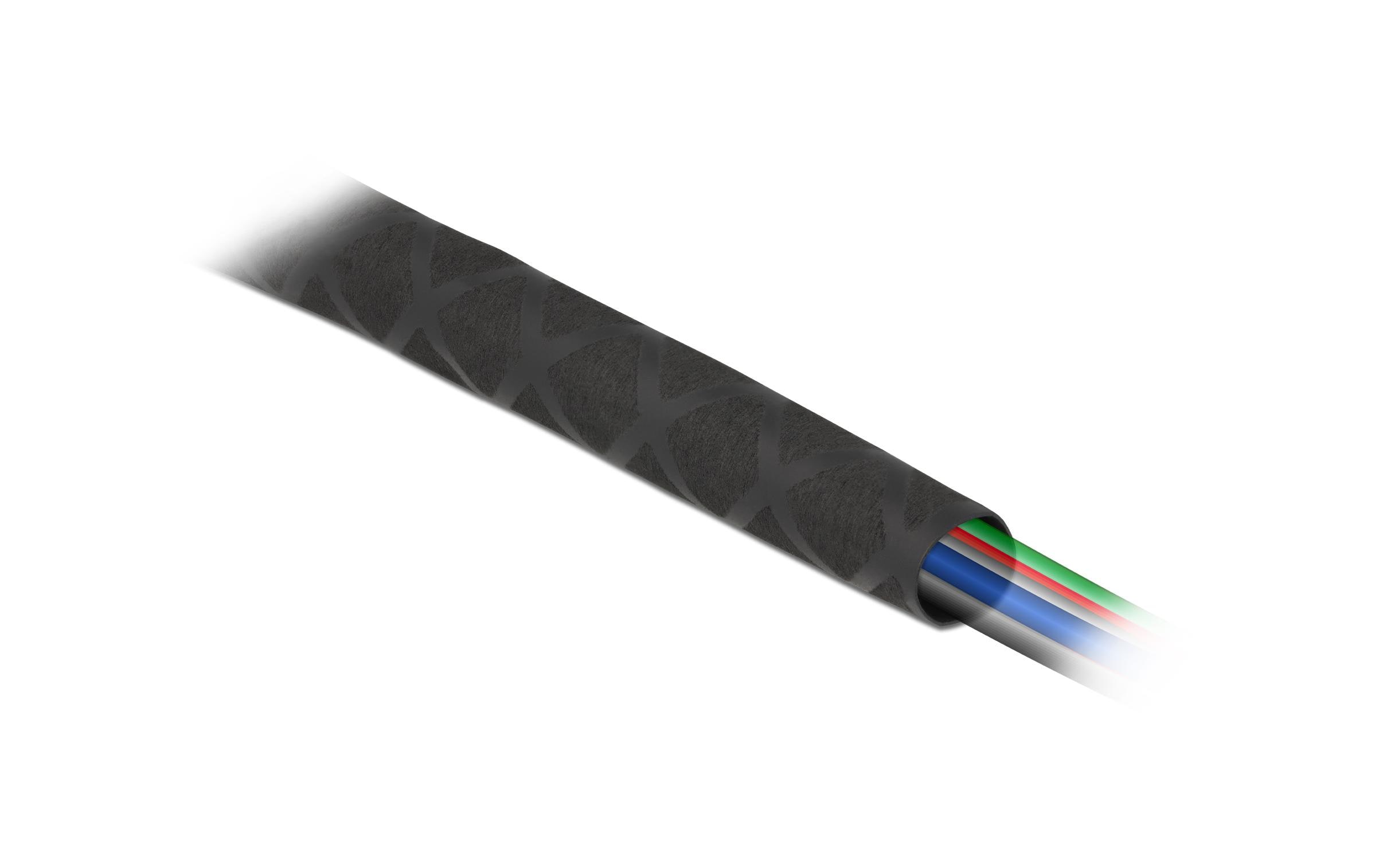Delock Schrumpfschlauch X-Muster rutschfest 1 m x 50 mm Schwarz