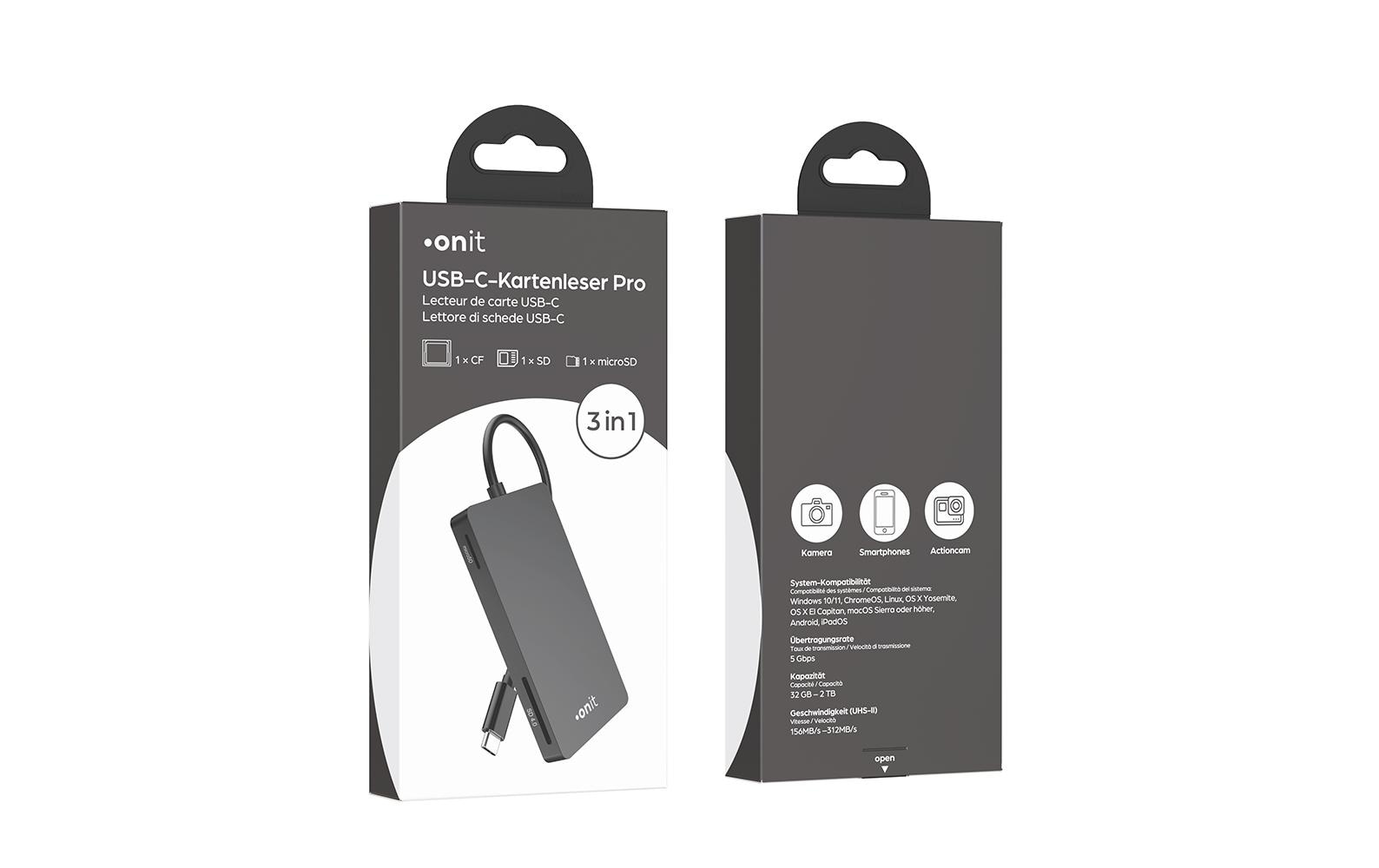 onit Card Reader Extern Pro USB-C 3-in1