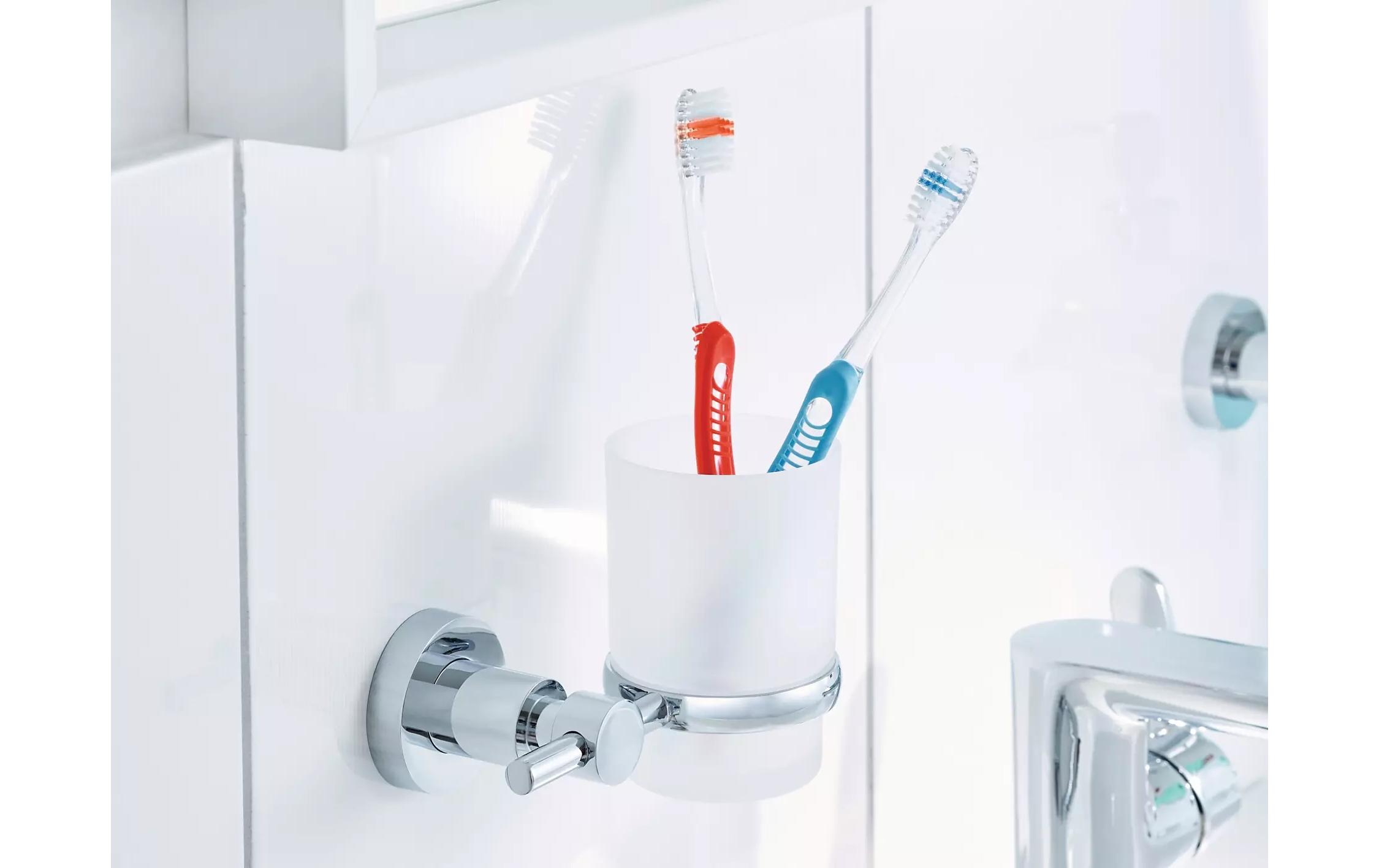 tesa Loxx Zahnbürstenhalter ohne Bohren, silber