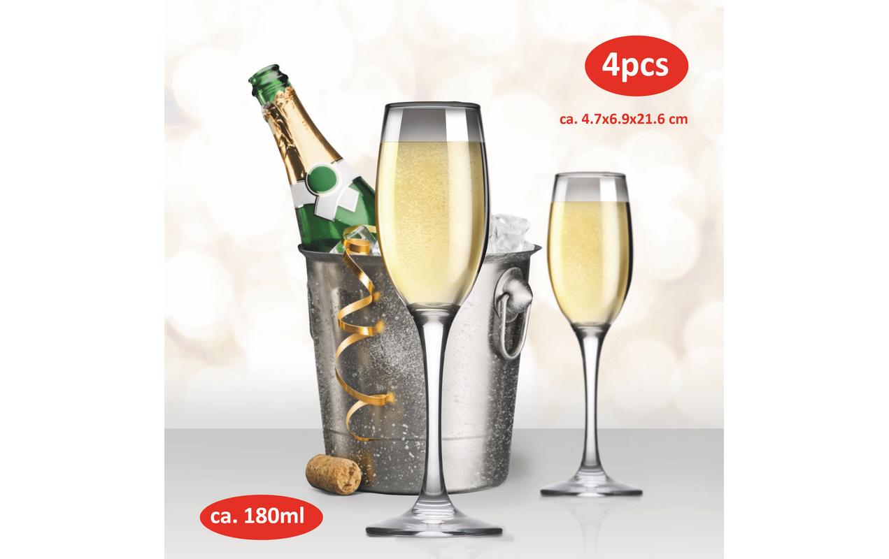 alpina Champagnerglas Smoke 180 ml, 4 Stück, Transparent