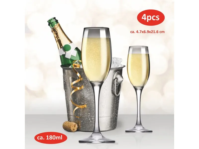 alpina Champagnerglas Smoke 180 ml, 4 Stück, Transparent alpina Champagnerglas Smoke 180 ml, 4 Stück, Transparent
