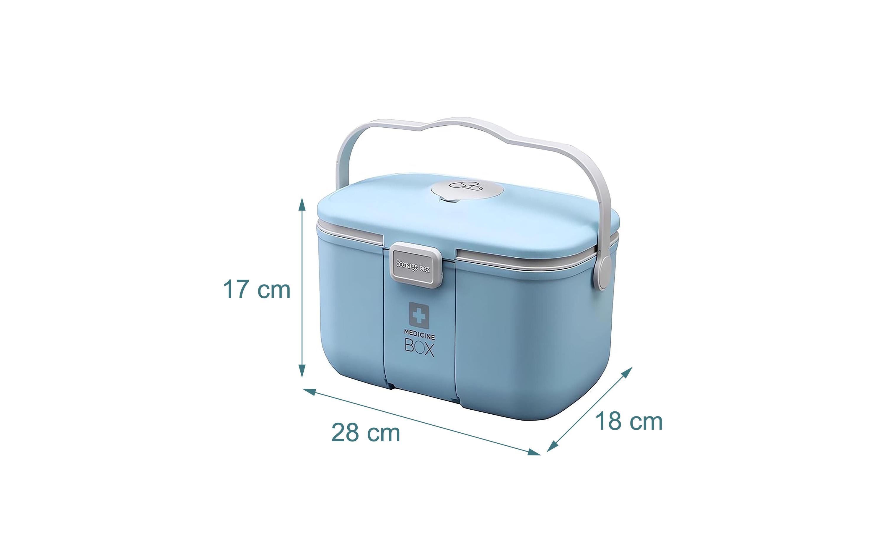 relaxdays Medizinbox aus Kunststoff Grau/Hellblau 17 x 28 x 18 cm relaxdays Medizinbox aus Kunststoff Grau/Hellblau 17 x 28 x 18 cm