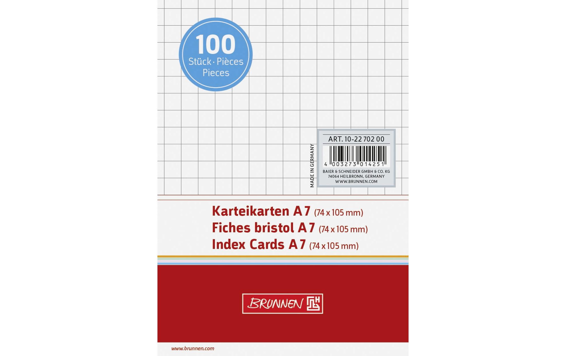 Brunnen Karteikarten A7 Kariert