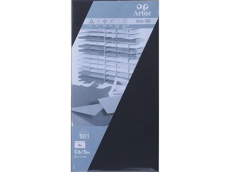 Artoz Couvert 1001 C6/5, 5 Stück, Schwarz