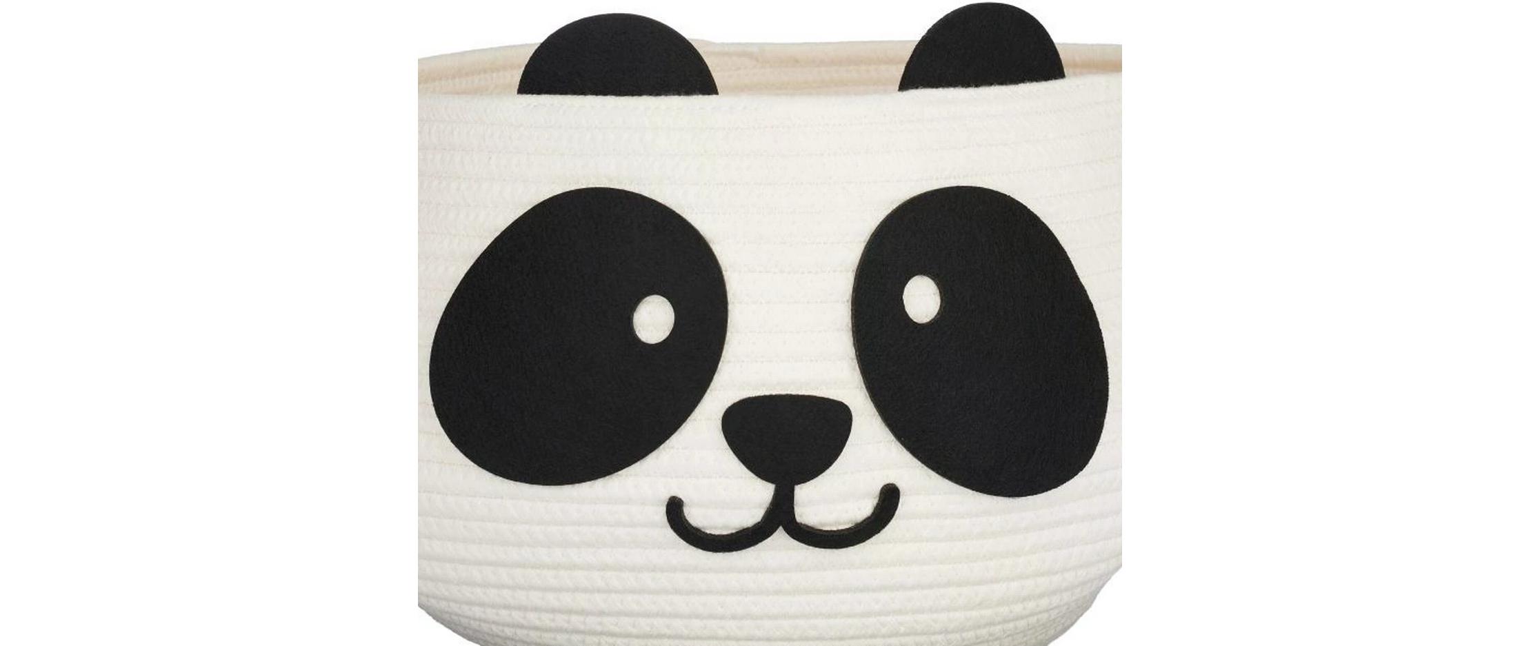 relaxdays Spielzeugkorb Filz Panda