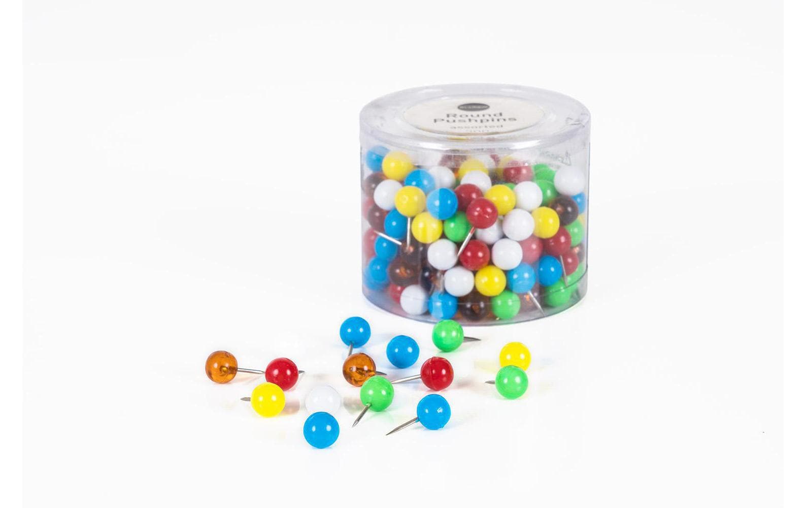 Bi-Office Reissnägel Memoboard rund Mehrfarbig, 200 Stück