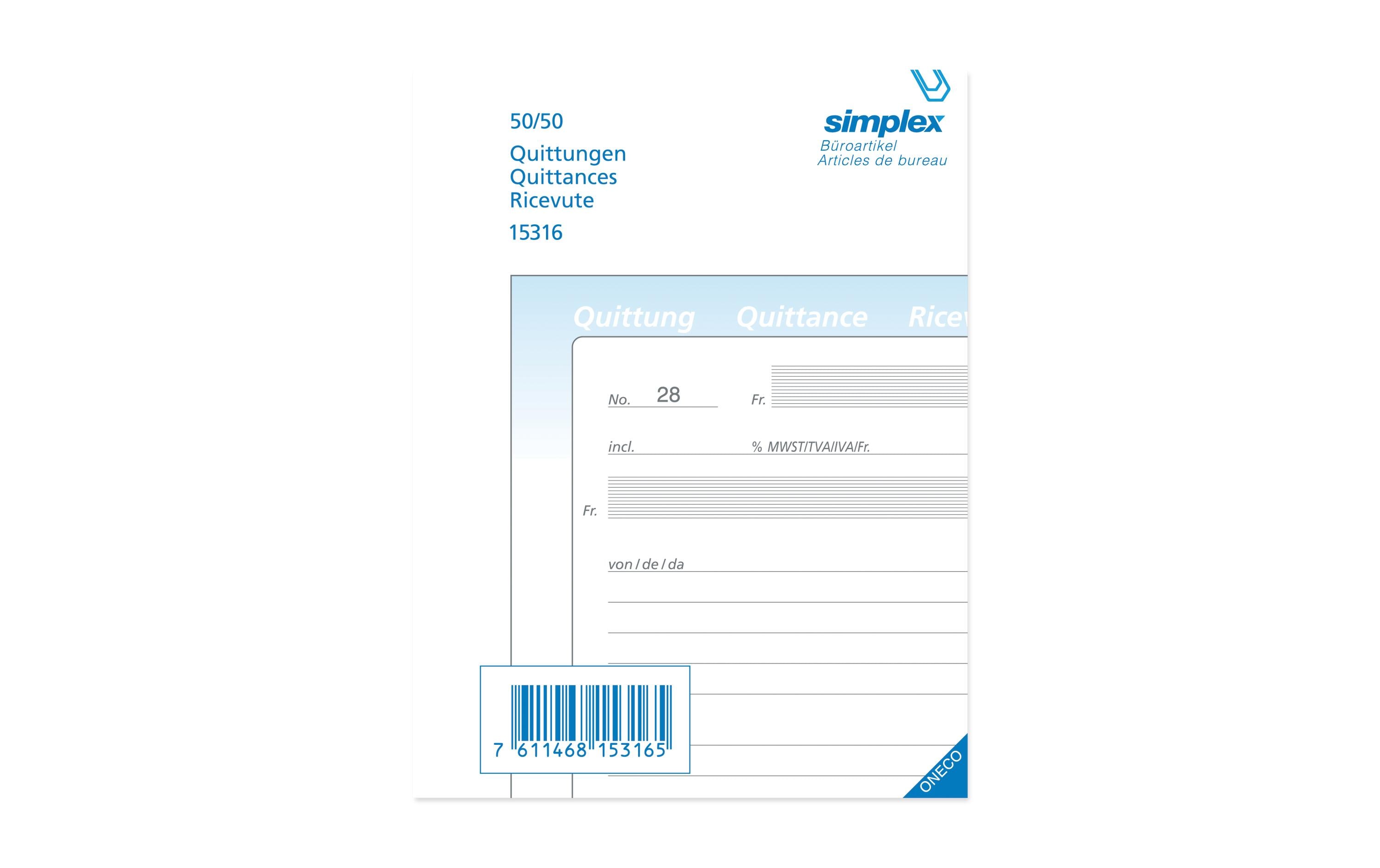 Simplex Durchschreibeblock A6 Quittungs-Buch