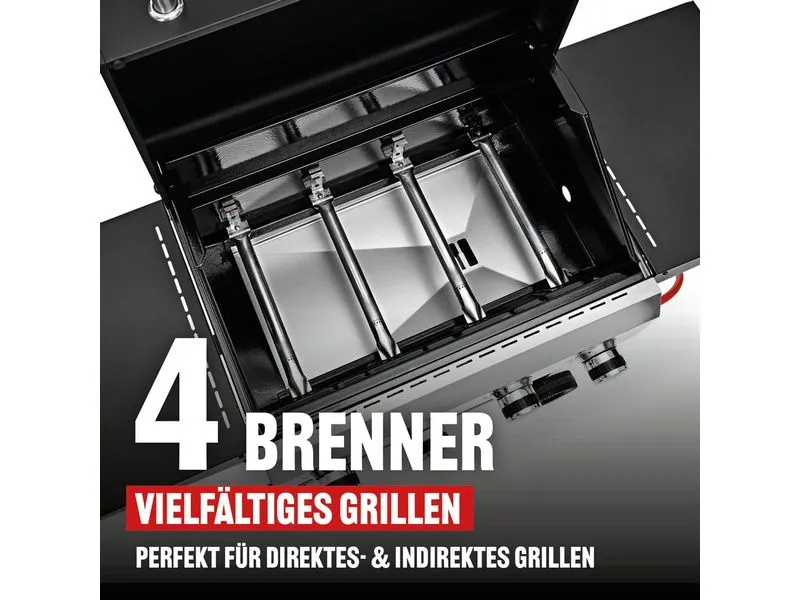 Landmann Gasgrill Black 4.0 125 cm, Stahl emalliert, Rost Edelstahl Landmann Gasgrill Black 4.0 125 cm, Stahl emalliert, Rost Edelstahl