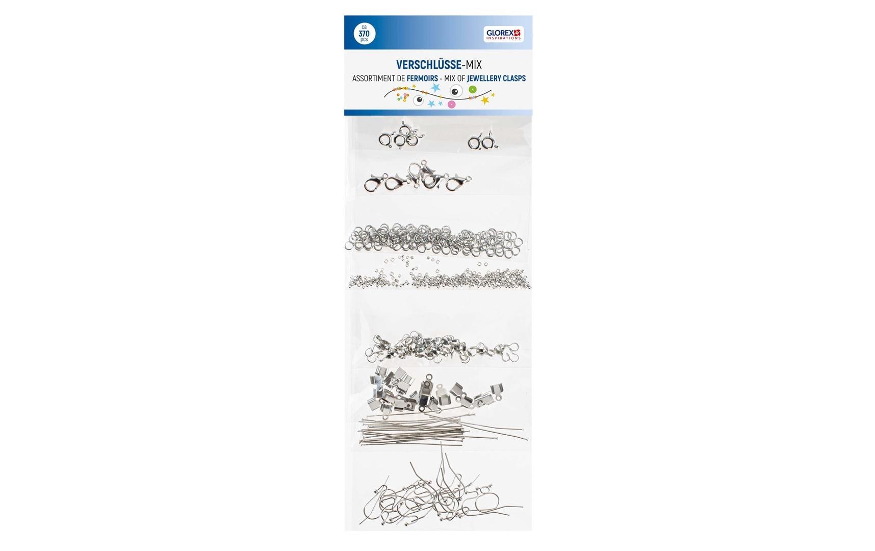 Glorex Schmuckverschlüsse Metall, Mehrfarbig, 370 Teile