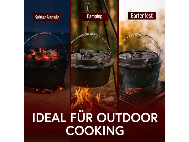 Gusskoenig Dutch Oven Set 12 l mit 2in1 Deckelheber ohne Füsse Gusskoenig Dutch Oven Set 12 l mit 2in1 Deckelheber ohne Füsse