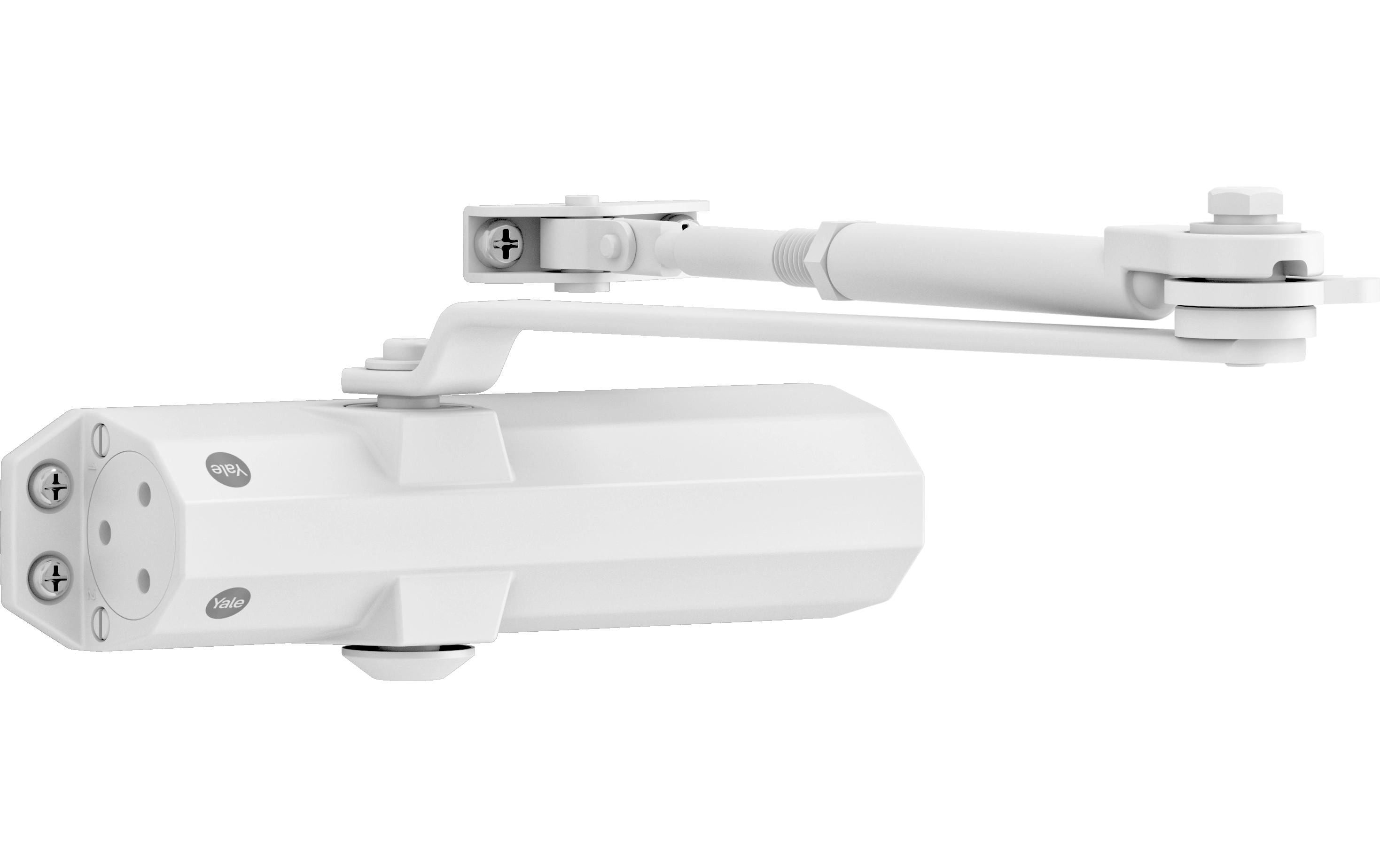 Yale Türschliesser mit Feststellarm, Serie 4500 Weiss