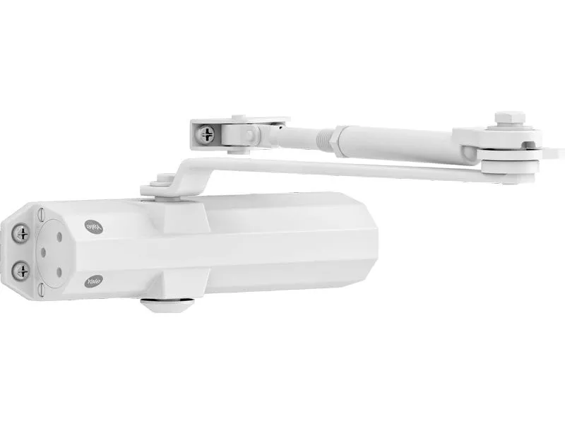 Yale Türschliesser mit Feststellarm, Serie 4500 Weiss