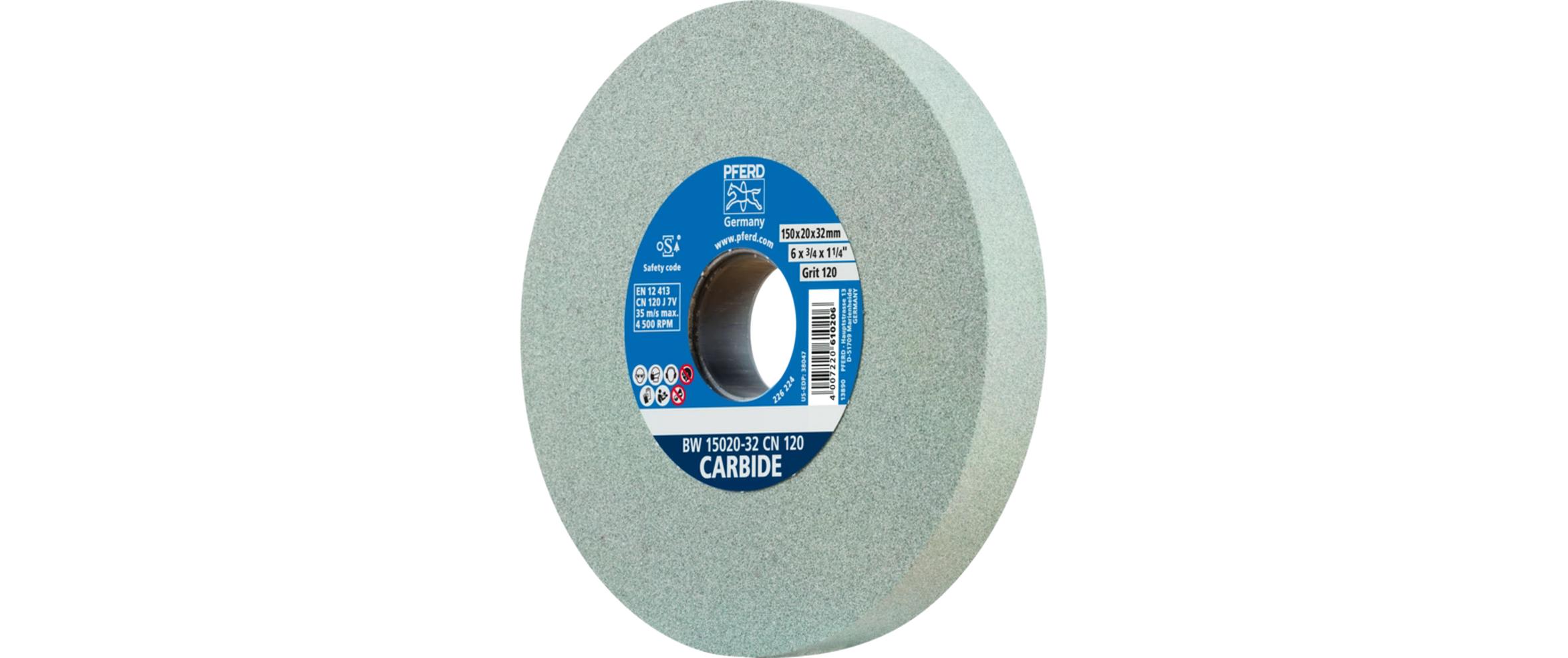 Pferd Schleifbockscheiben Ø 150 x 20 mm Bohrung-Ø 32 mm SiC120