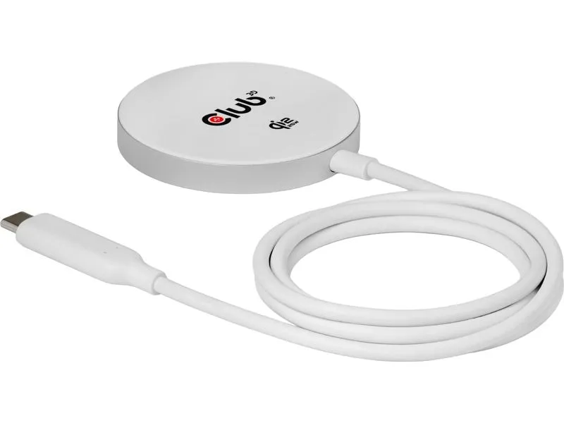 Club 3D Kabelloses Ladegerät Qi2 25 W Weiss