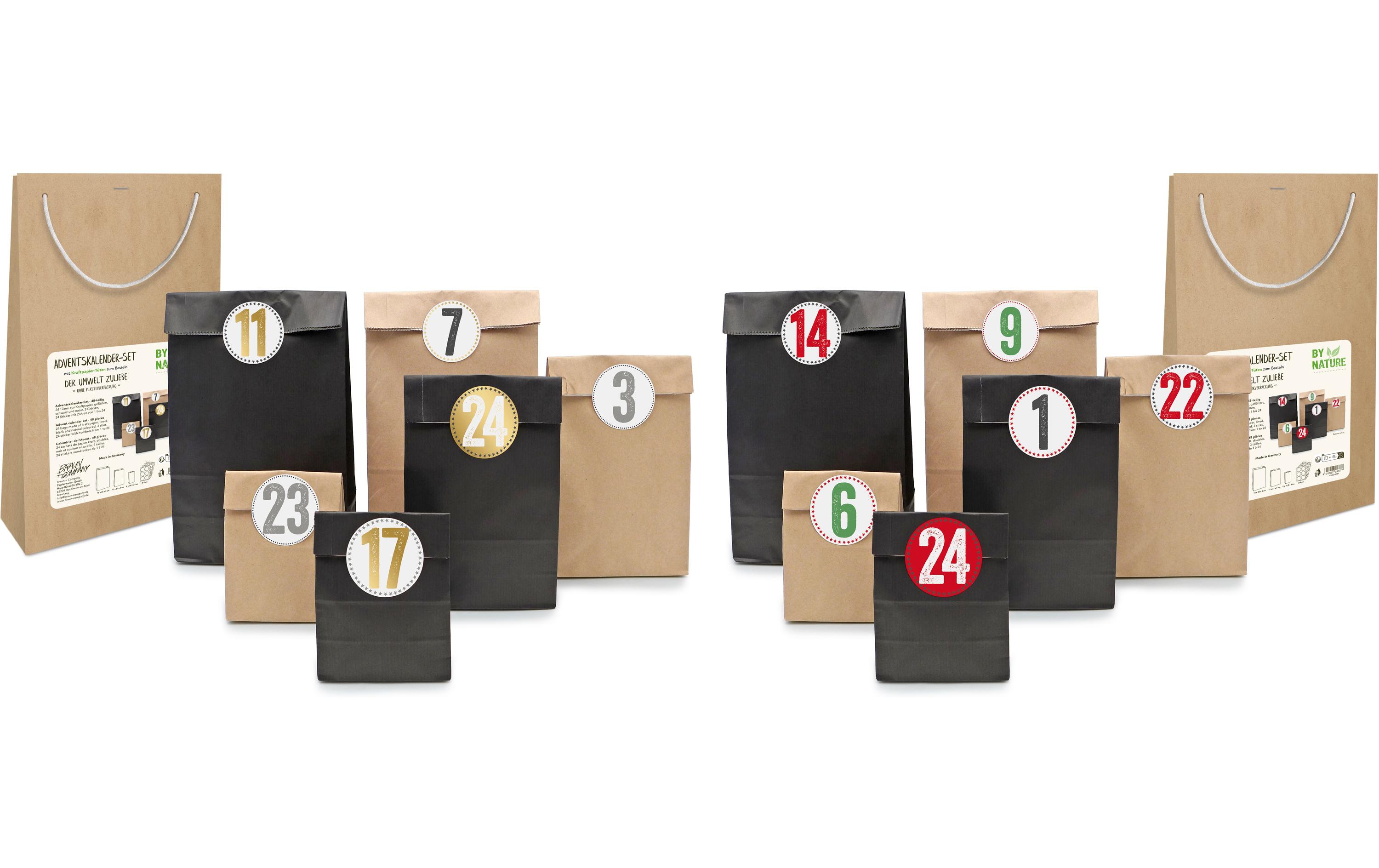 Braun + Company Adventskalender Set Pure, 24 Tüten, 48-teilig