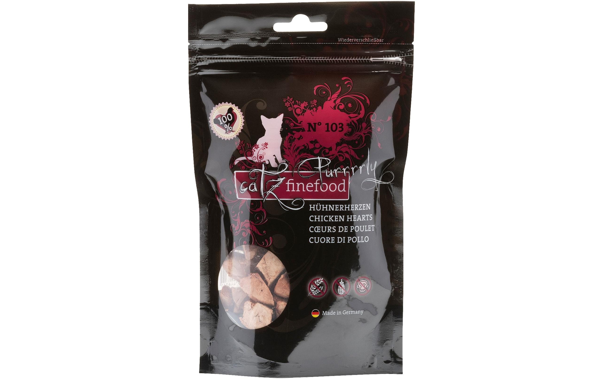 catz finefood Katzen-Snack Purrrrly No.103 Hühnerherzen, 35 g catz finefood Katzen-Snack Purrrrly No.103 Hühnerherzen, 35 g