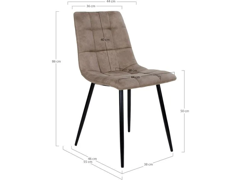 House Nordic Stuhl Middelfart 2 Stück, 86 x 55 cm, Hellbraun/Schwarz House Nordic Stuhl Middelfart 2 Stück, 86 x 55 cm, Hellbraun/Schwarz